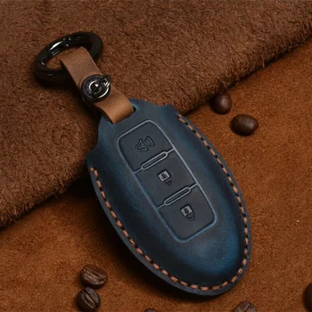 In Pelle di Cavallo pazzo Copertura Della Cassa Chiave Dell'automobile Caso Chiave per Infiniti FX35 FX37 FX50 G25 G35 G37 JX35 M35 M37 m45 Q70 Accessori