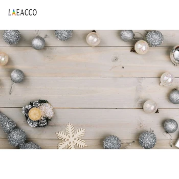 

Laeacco Christmas Theme pearl Ball Wooden Boards Snowflake Baby Photography Backdrops Photographic Backgrounds For Photo Studio