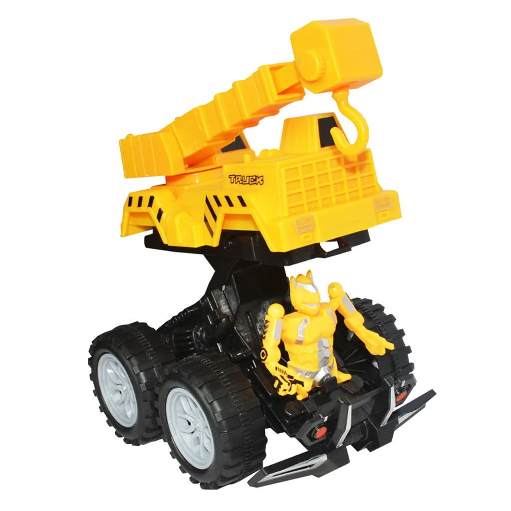 Funny Engineering Vehicle Model Wheel Plastic Diecast Inertial Deformation Toys kids toys boys Holiday Gift #B