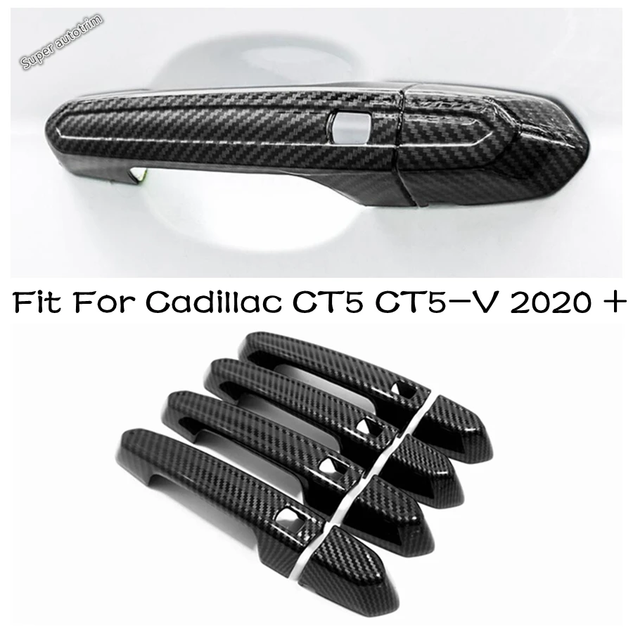 Carbon Fiber Exterior Door Handle Cover Trim Protection External 
