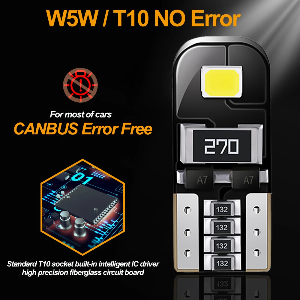 10x T10 Led Canbus W5W ڵ ׸  Skoda Octavia 2 A7 A5 Armrest ii Fabia Rapid Superb 1 2 3 Yeti Felicia Rs