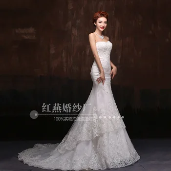

Hot Sale 2019 New Lace Mermaid Wedding Dresses Appliques Sweetheart Bride Dresses Elegant Wedding Gowns Casamento