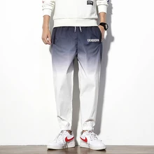 Хлопковые спортивные штаны, мужские Модные градиентные повседневные штаны для бега, мужские спортивные штаны, уличная одежда, свободные брюки в стиле хип-хоп, мужские s M-5XL