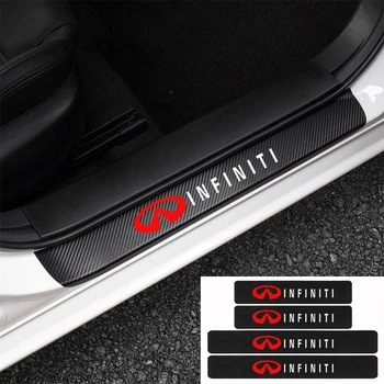 

4PCS Carbon Fiber Car Door Sill Plate Sticker For Infiniti FX35 Q50 Q30 ESQ QX50 QX60 QX70 EX JX35 G35 G37 decoration Accessorie