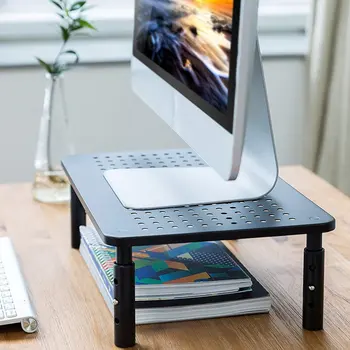 

Aluminum Alloy Bracket Computer Monitor Stand Base Anti-slip Screen Riser Holder Rack Laptop Stand Holder Heightening Mount