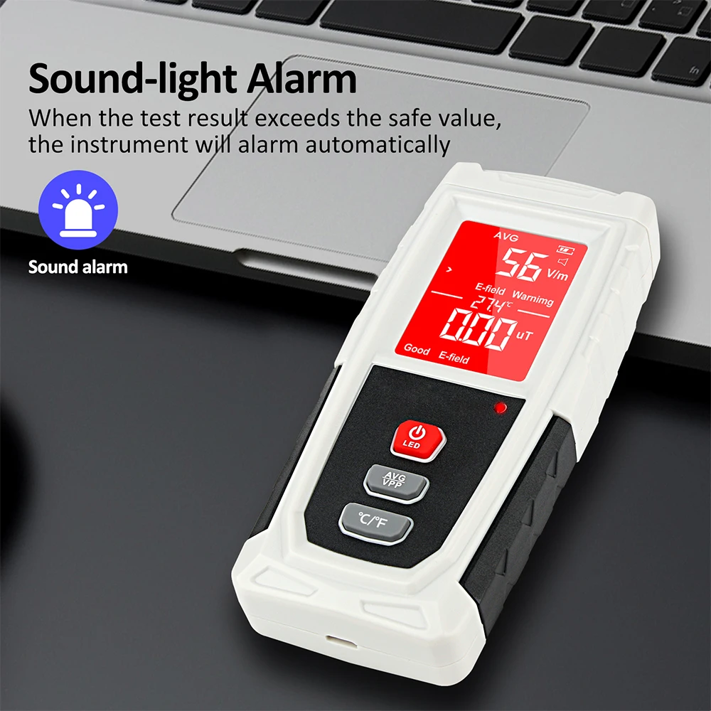 DZYTEK Electromagnetic Field Radiation Detector Tester Emf Meter Rechargeable Handheld Counter Emission Dosimeter Computer