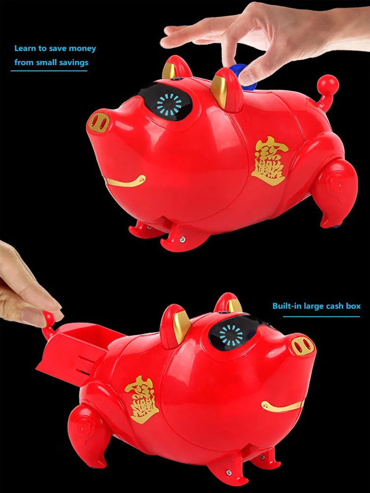 Music Toy Walking robot pig toy LED Light Glow Electronic Pets Interactive Toys for Children Kids Baby Girl Boy Educational Toy