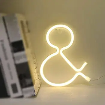 

Creative led English symbol modeling lamp Warm white symbol & Neon letter lights Proposal party Decorative lights