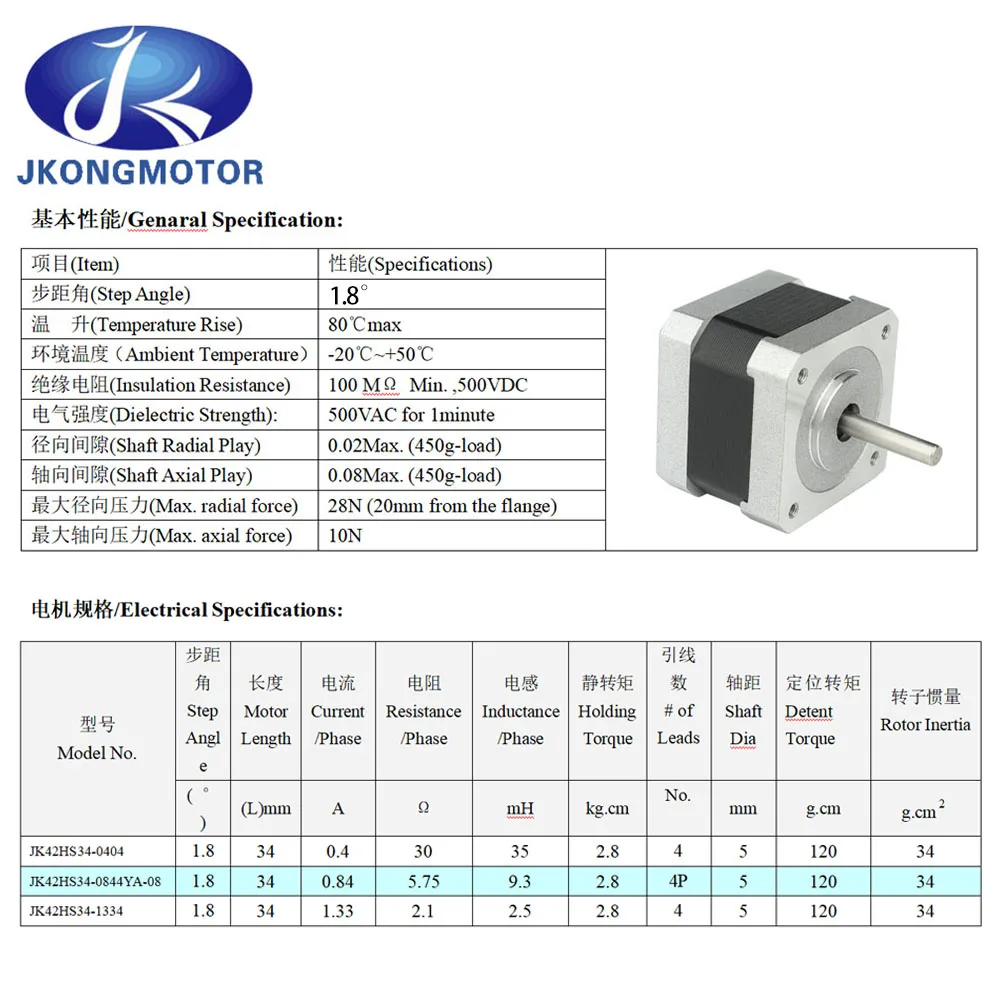 genade Van God Perth Nema 17 Stepper Motors | Stepper 34mm | Nema 17 34mm | Jkongmotor | Step  Motor - Nema 17 - Aliexpress