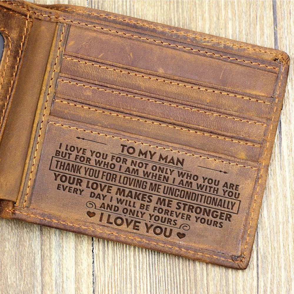 

Wallets for Son Slim Mens leather RFID Blocking Minimalist Card Front Pocket Bifold To My Man