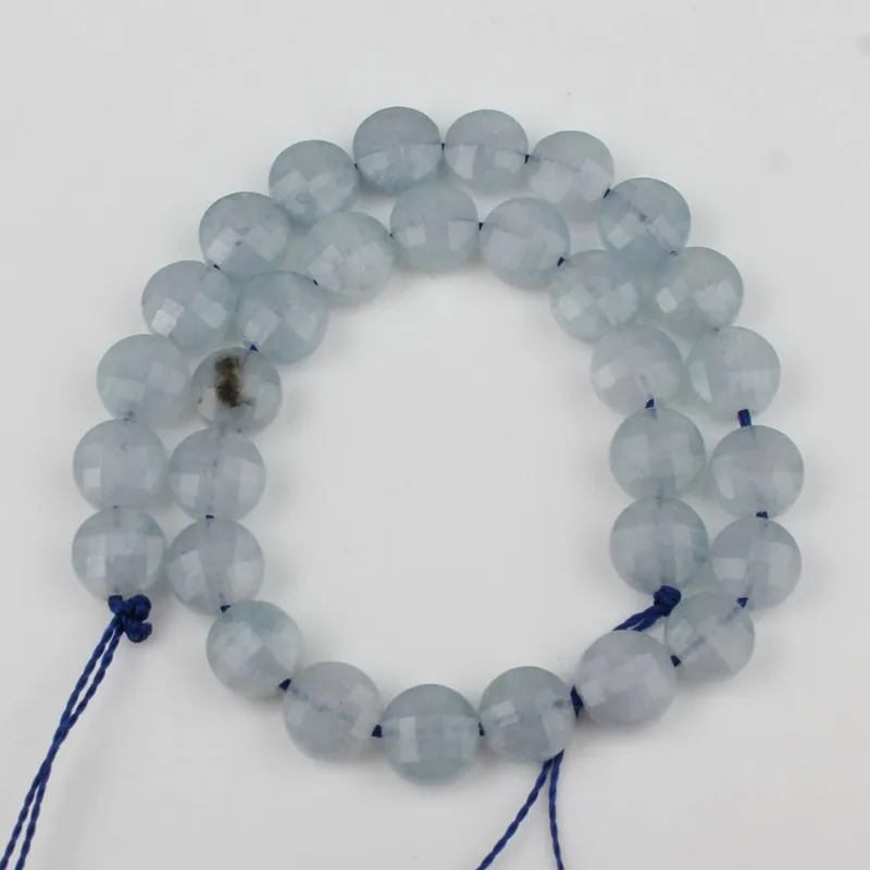 Aquamarine Граненые натуральный тёмно-красный агат, халцедон Аквамарин плоский круглый камень бусины для самостоятельного изготовления ювелирных изделий браслет Цепочки и ожерелья 7,5 ''6x5 мм - Цвет: Aquamarine