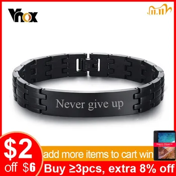 

Vnox Free Personalize 12mm ID Bracelets for Men Stainless Steel Bangle Casual Male Ornaments Custom Engraving Birthday Gift