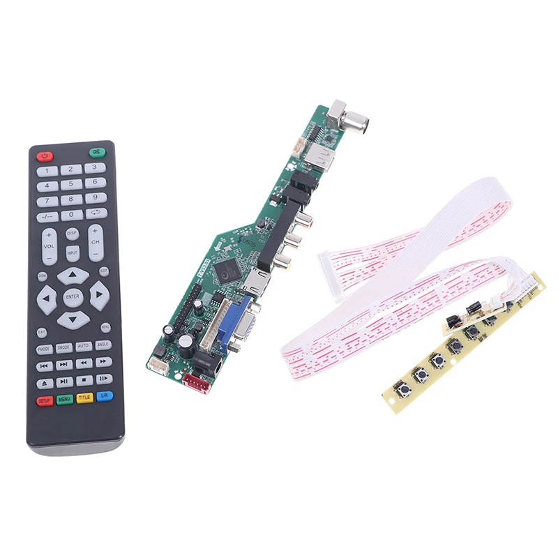 best tv antenna T.V53.03 Universal LCD TV Controller Driver Board V53 Analog TV TV/AV/PC/HDMI-compatible/USB Media Motherboard free sat box