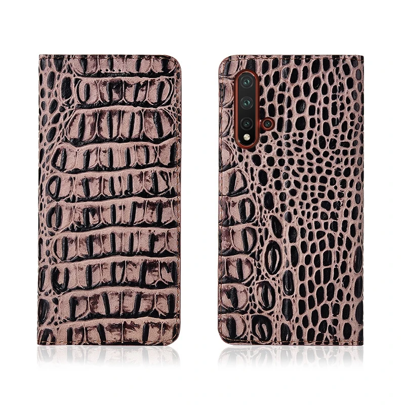 

Crocodile Back Pattern Genuine Real Leather Magnetic Flip Phone Bag For Huawei Nova 5 Pro/Huawei Nova 5 Phone Case Coque Funda