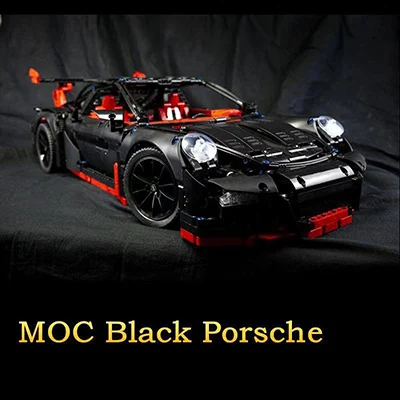 DHL 20086 Technic Car Compatible 42083 Chiron Car Building Blocks Bricks Educational Toys to Boy Car Gifts Model - Цвет: 911 black