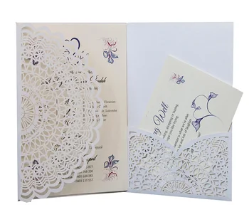 

50pcs Fancy Hollow card laser Romance lace card Invitation Card Greeting Card Customize Business With RSVP Card Party Supplies