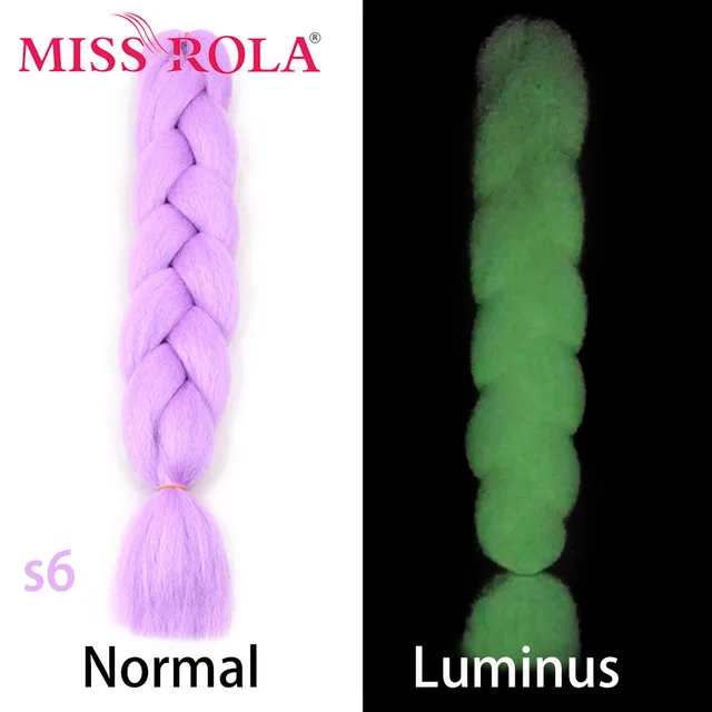 Miss Rola Synthetic Support Wholesale 100g 24 Inch Jumbo BraidsPink Green Yellow High Temperature Fiber Ombre Hair Extensions S6