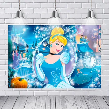 

Photography Backdrops Fairy Princess Cinderella Blue Castle Palace Sparkles Custom Photo Studio Background Backdrop Vinyl