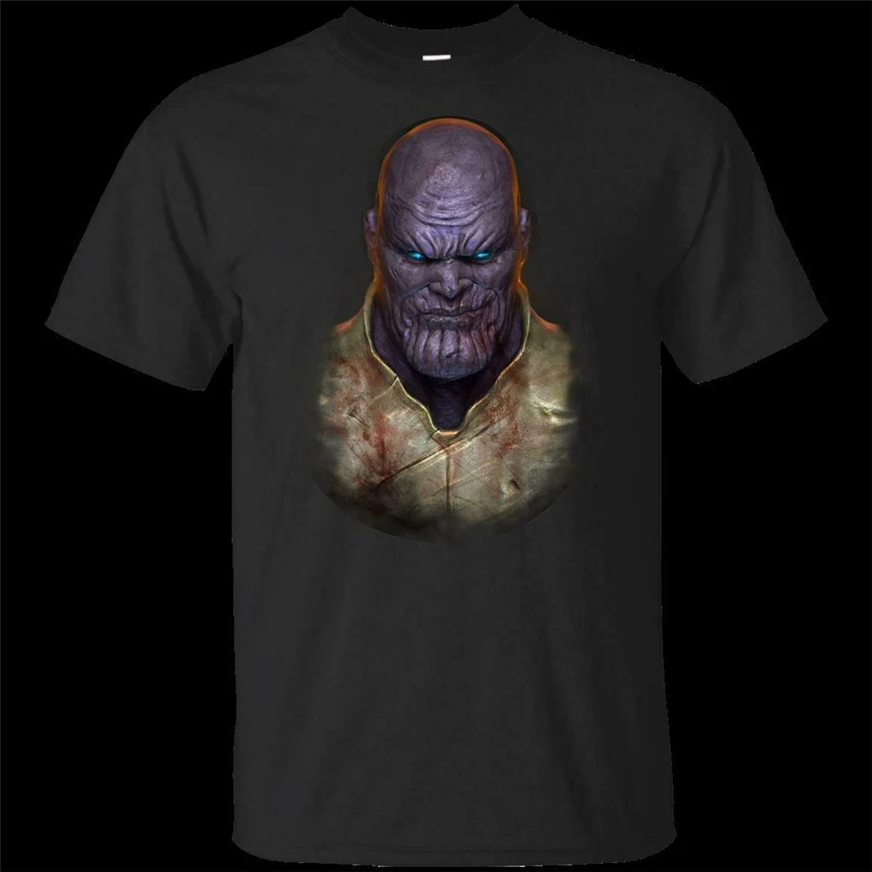 Thanos Face черная футболка Мстители конец игровая мужская короткий рукав S 3Xl Slim Fit