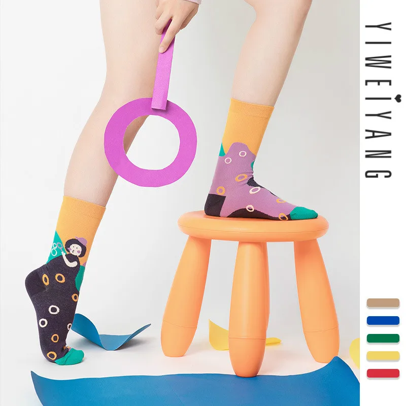 Оригинальные индивидуальные носки для девочек; сезон весна-осень-зима; милые хлопковые носки с героями мультфильмов; женские носки на Рождество