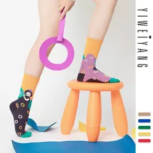 Оригинальные индивидуальные носки для девочек; сезон весна-осень-зима; милые хлопковые носки с героями мультфильмов; женские носки на Рождество