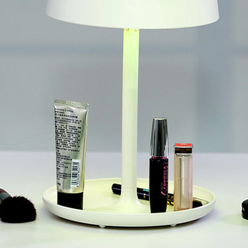 Colorful Light Makeup Mirror Rechargeable LED Desk Lamp Creative Atmosphere Touch Storage Desk Lamp Beauty Mirror dual purpose