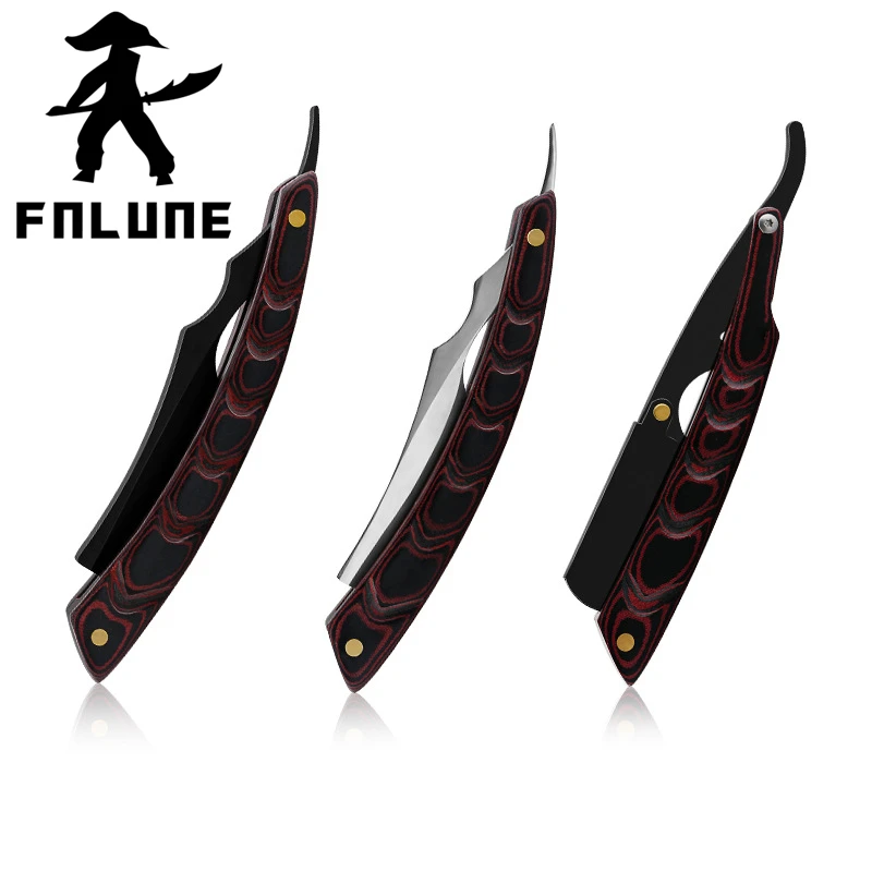 Fnlune Men Shaving Barber Tools Hair Razor And Blades Antique Black