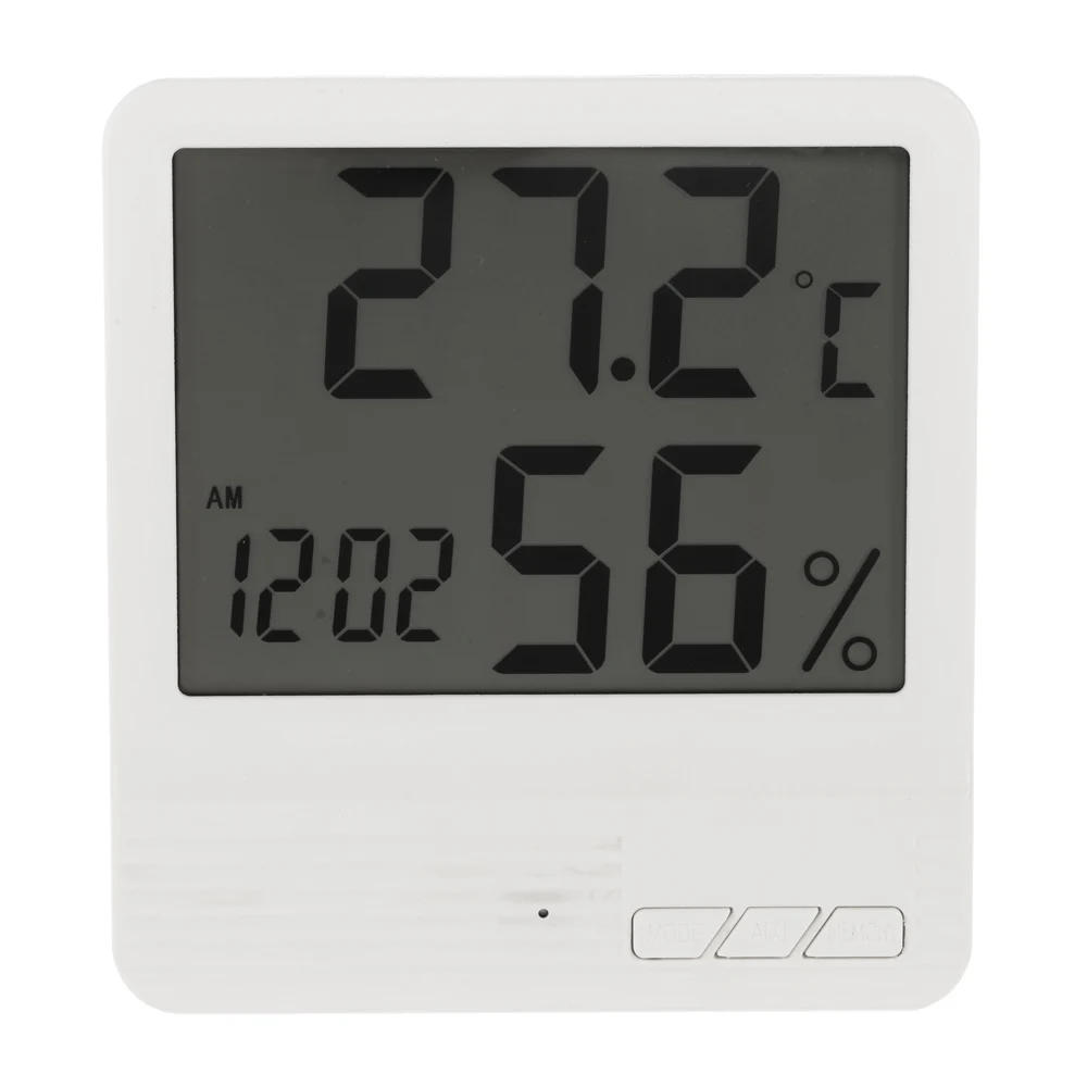Digital Thermometer Hygrometer Clock Temperature Humidity Meter Calendar Maximum Minimum Value Display
