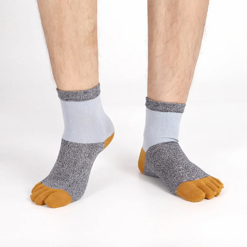 5 Pairs Spring Autumn Toe Socks Vintage Cotton Designer Socks Japanese Harajuku Casual 5 Finger Socks Male Fathers Calcetines