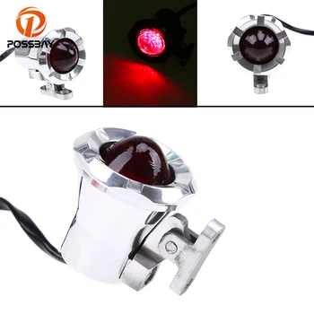 

POSSBAY Round Motorcycle Tail Light Lamp Rear Fender Taillight LED Brake Stop Light for Harley Chopper Bobber Lights Flasher