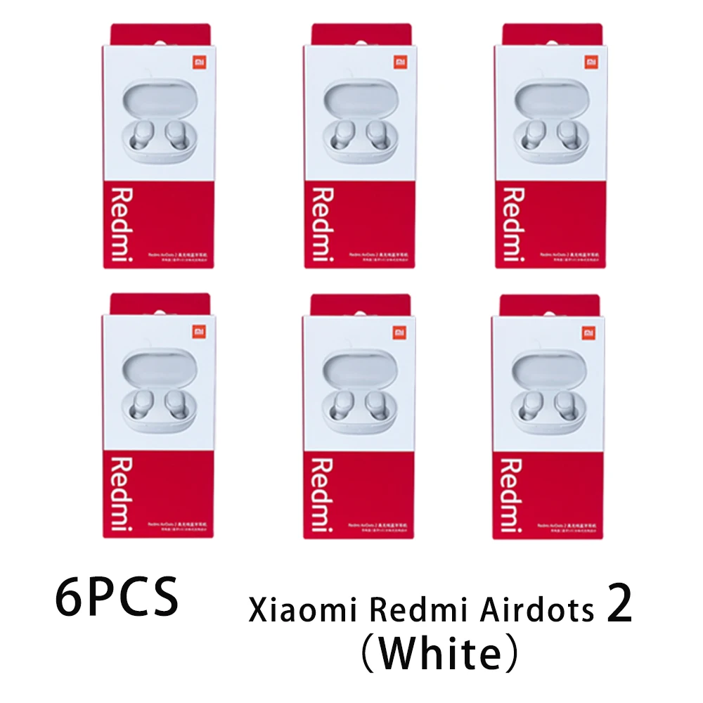 Xiaomi Redmi Airdots 2 Earbuds True Wireless Earphone  Noise Reductio Headset With Mic Tws Original Xiaomi Airdots S 1/3/6 pcs 