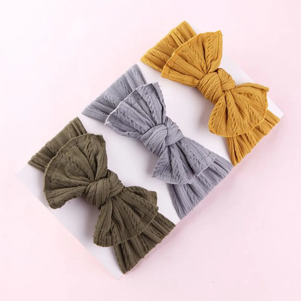 

Winter Warmer Ear Knitted Headband Turban For Baby Women Crochet Bow Wide Stretch Headband Headwrap Hair Accessories