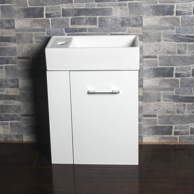 $US $89.99  Panana Cloakroom High Gloss Vanity Unit Basin Small Bathroom Sink with Storage Cabinet Floorstandin