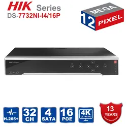 HIK английский оригинал NVR DS-7732NI-I4/16 P 16CH с POE Порты H.265 12MP поддержка NVR сигнализации и аудио Выход