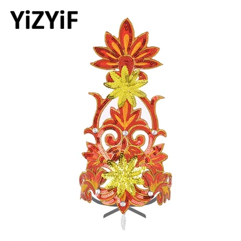 

Shiny Rhinestone Sequins Flower Headpiece Headband Sequins Feather Ethnic Style Headpiece Headwear For Dance Costume Decoration