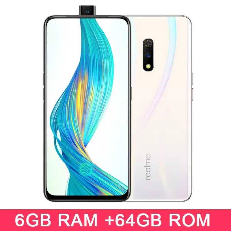 6GB 64GB white Realme X 4 ГБ ОЗУ 64 Гб ПЗУ 6,53 ''полноэкранный мобильный телефон с всплывающей камерой мобильный телефон 20 Вт VOOC Быстрая зарядка 3,0 смартфон - Цвет: 6GB 64GB white