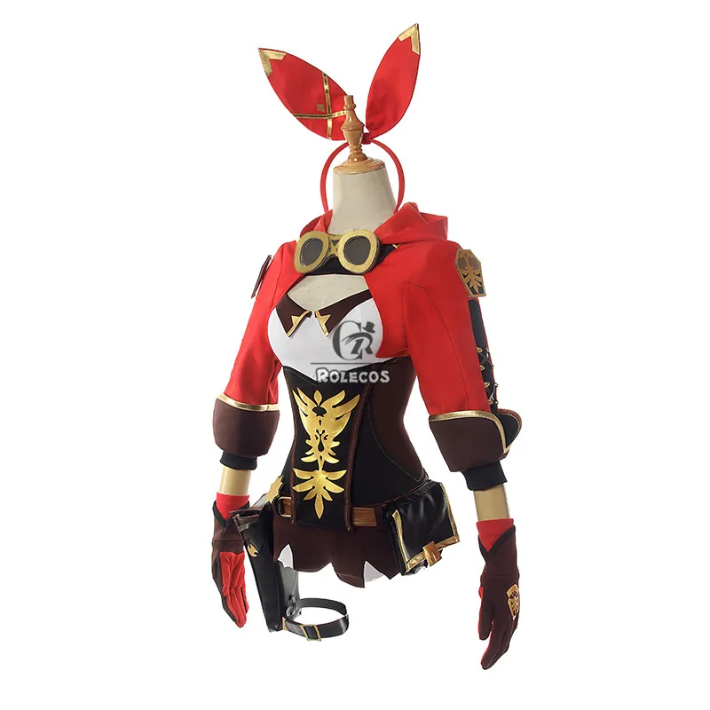 Rolecos Game Genshin Impact Amber Cosplay Costume Women Red Halloween Top Uniform Full Set -Zentai shop online Hd463ebdd8efd4628865d686e5c5de7bfT.jpg