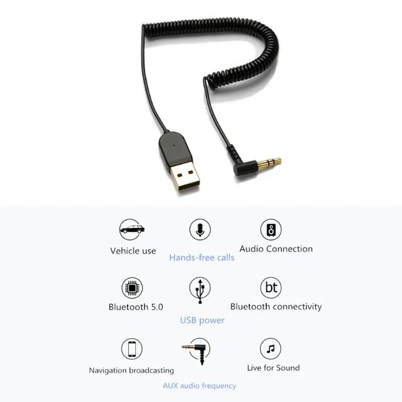 Handsfree USB Bluetooth 5,0 кабель программный ключ автомобильный 3,5 мм разъем Bluetooth приемник