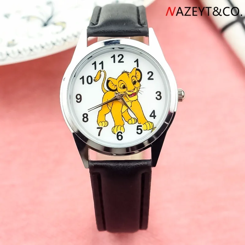 Simba продажи детские часы мультяшные кварцевые часы Лев животное начальной и средней школы студентов