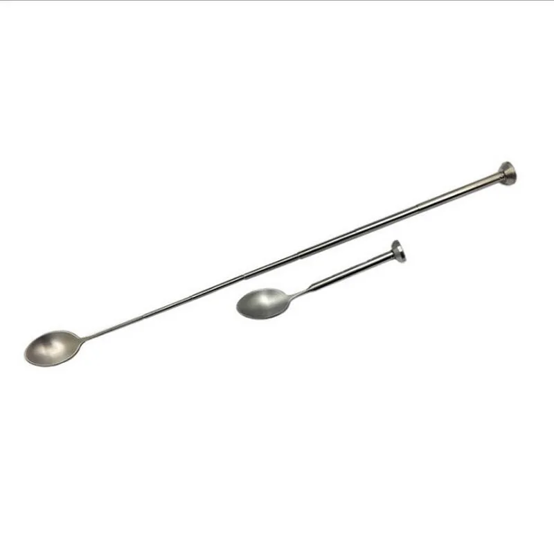 Cool adjustable artifact pocket long metal spoon telescopic bar spoon