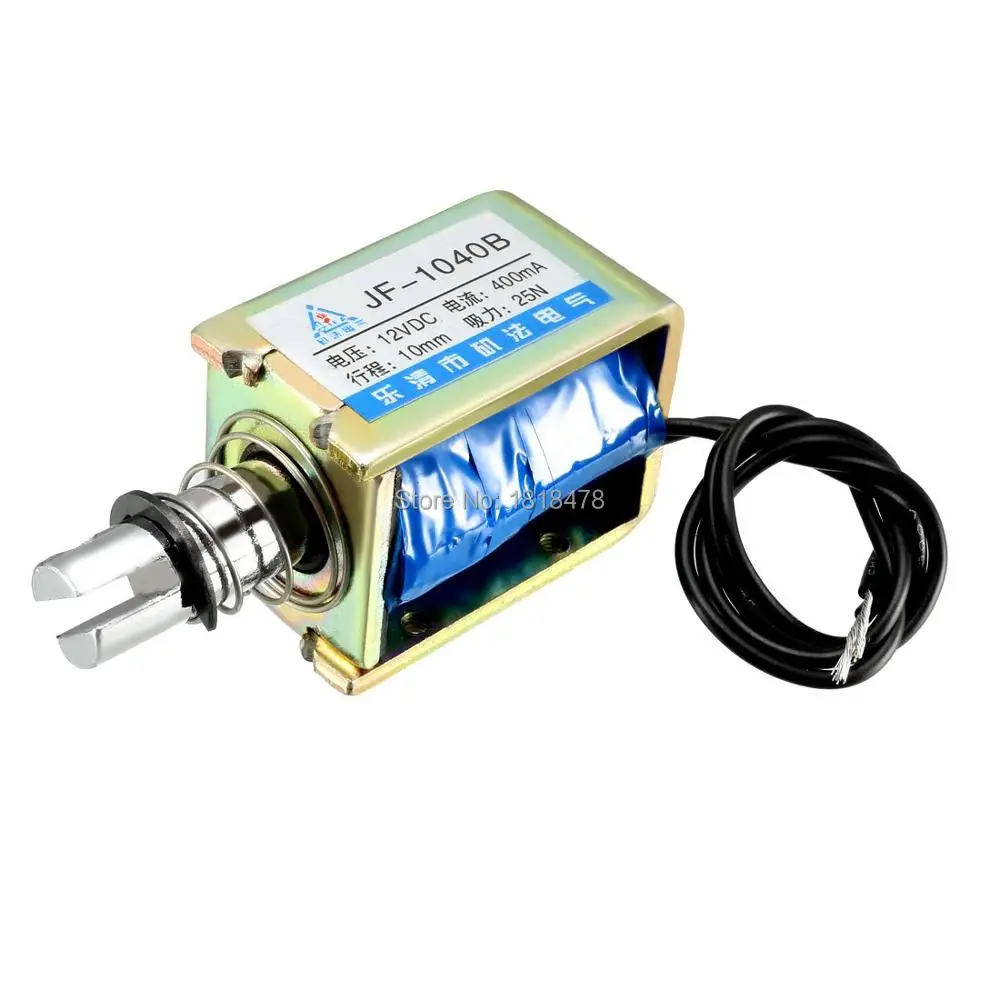 

JF-1040B DC 6V 12V 24V 25N 10mm Stroke Pull Push Type Open Frame Solenoid Electromagnet Linear Motion