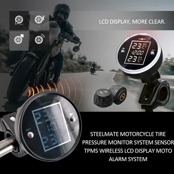 

Hot Motorcycle Tire Pressure Monitor System Sensor TPMS Wireless LCD Display Moto Alarm System Car Styling Motorcycle Accessory