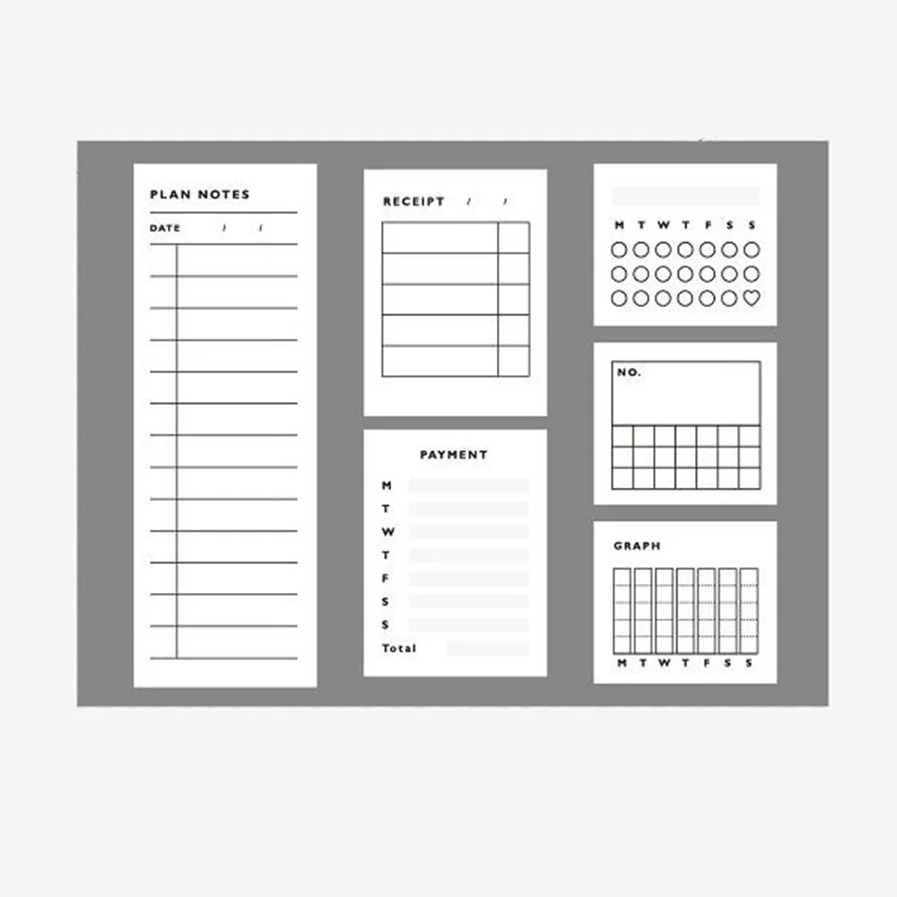 Daily Planner Еженедельник ежедневник Липкие заметки график времени контрольный лист блокноты для работы школы изучения 10 шт./лот - Цвет: Daily Planner