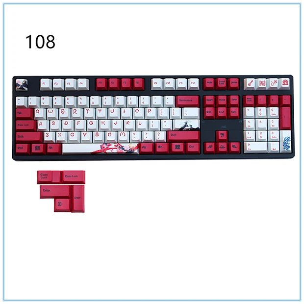 Карп keycap 108/130 клавиш PBT Вишневый профиль краситель-сублимированный MX Переключатель для механической клавиатуры keycap только keycap - Цвет: 108 keys
