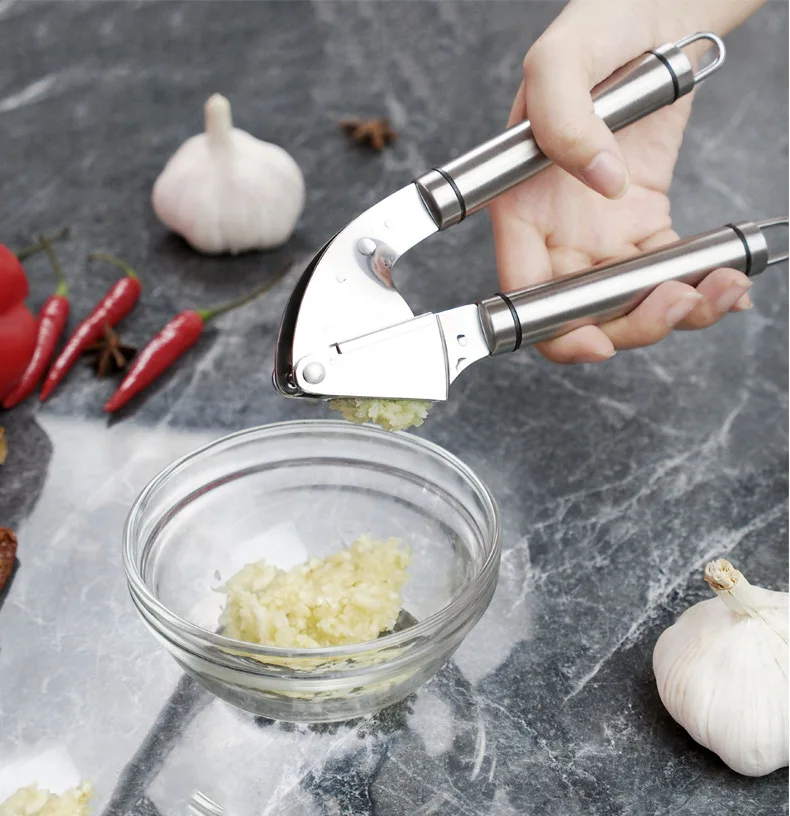 304 Нержавеющая сталь чеснок Пресс дробилка дома Пособия по кулинарии соковыжималка Сердцеед чесночница