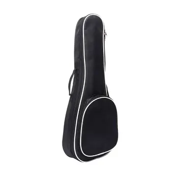 

21/23/26 Inch Storage Black Thickened Zipper Padded Oxford Cloth Ukulele Bag Adjustable Strap Shockproof Backpack Case Pockets