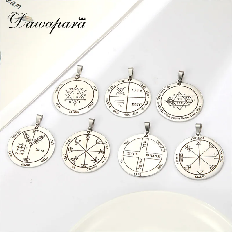 Dawapara Pentacle of Jupiter Solomon Talisman Acquiring Glory and Riches Anhänger DIY für Halskette Edelstahl Zubehör