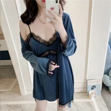 Зимняя Пижама для женщин; женская одежда для сна из плюша; комплект из 2 предметов; теплая одежда для отдыха; кружевное сексуальное ночное белье; домашняя одежда; Ночная одежда