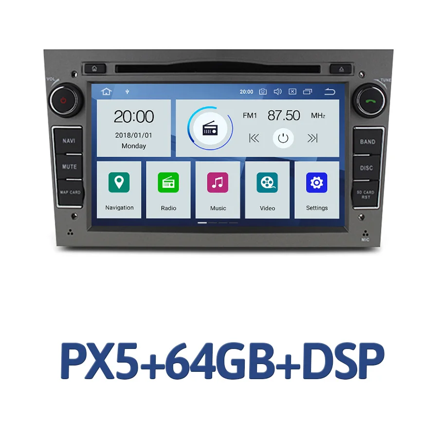 PX6 Android 9,0 6 ядерный 4 Гб ОЗУ 64 Гб ПЗУ автомобильный dvd-плеер радио для Opel Zafira Vectra Antara Astra H G Combo Corsa Meriva Vivaro - Цвет: PX5 Gray 64G DSP