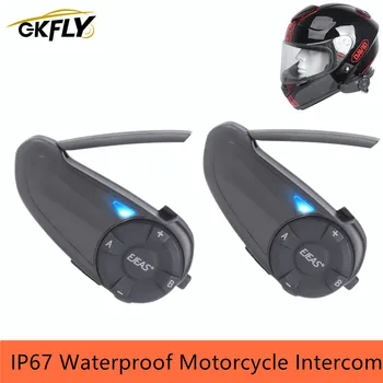 

2PCS Waterproof Motorcycle Intercom Helmet 7 Riders Wireless Bluetooth 5.0 Hedset Interphone Headsets Quick7 FM